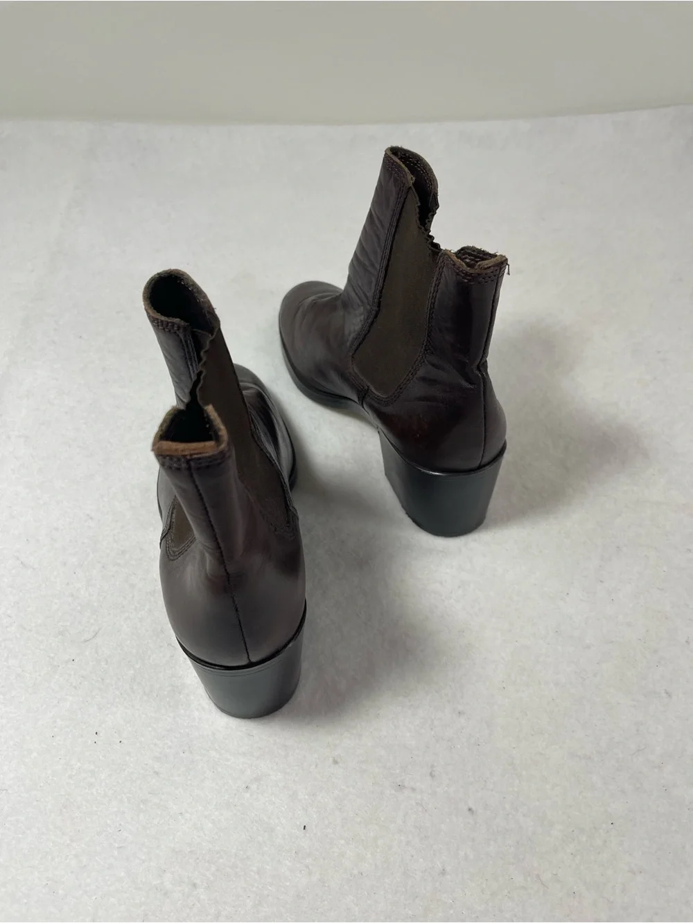 Mootsies Tootsies Brown Leather Chelsea Ankle Boots Women’s 7.5M Block Heel